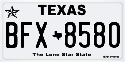TX license plate BFX8580