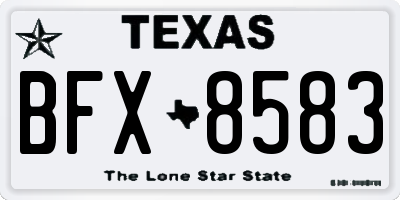 TX license plate BFX8583