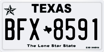 TX license plate BFX8591
