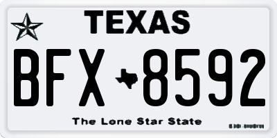 TX license plate BFX8592