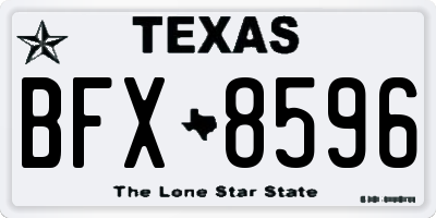 TX license plate BFX8596