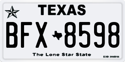 TX license plate BFX8598