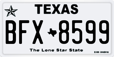 TX license plate BFX8599