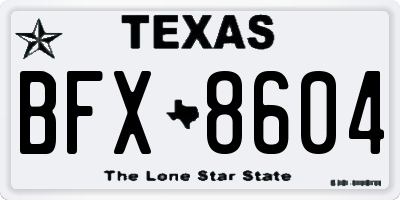 TX license plate BFX8604