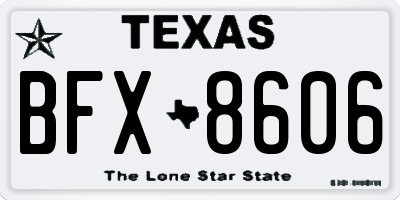 TX license plate BFX8606