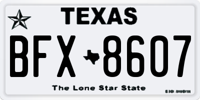 TX license plate BFX8607