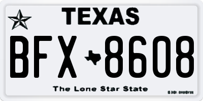 TX license plate BFX8608