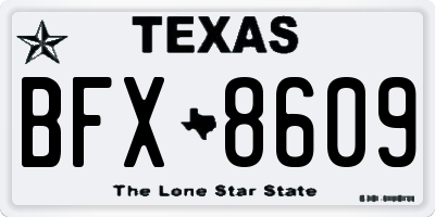 TX license plate BFX8609