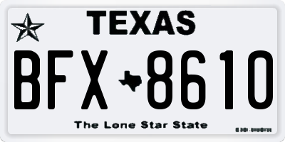 TX license plate BFX8610