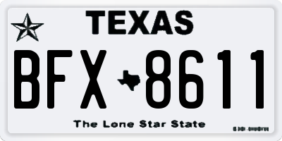 TX license plate BFX8611