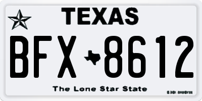 TX license plate BFX8612