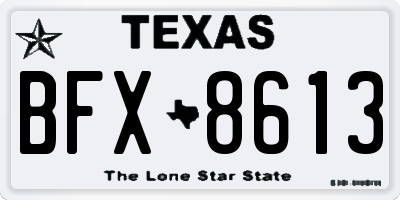 TX license plate BFX8613