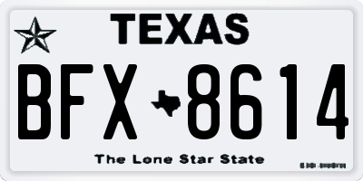 TX license plate BFX8614