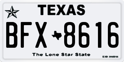 TX license plate BFX8616