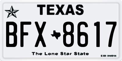 TX license plate BFX8617