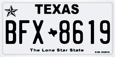TX license plate BFX8619