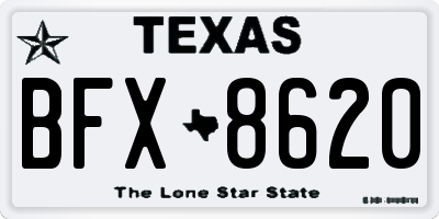 TX license plate BFX8620