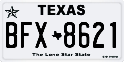 TX license plate BFX8621