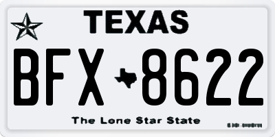 TX license plate BFX8622
