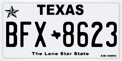TX license plate BFX8623
