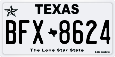 TX license plate BFX8624