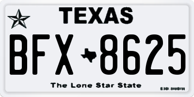 TX license plate BFX8625