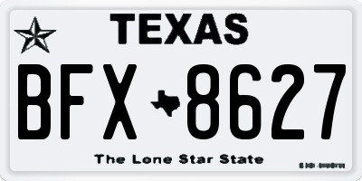 TX license plate BFX8627