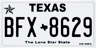 TX license plate BFX8629