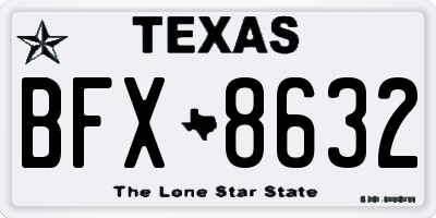 TX license plate BFX8632
