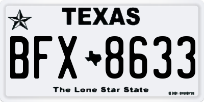 TX license plate BFX8633