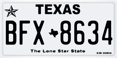 TX license plate BFX8634