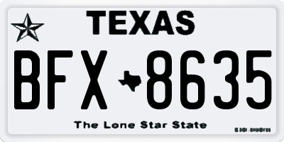 TX license plate BFX8635