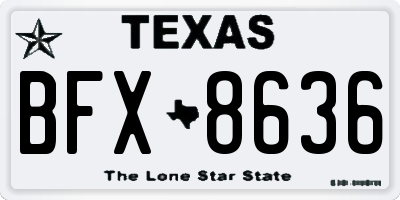 TX license plate BFX8636
