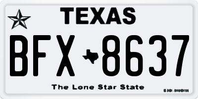 TX license plate BFX8637