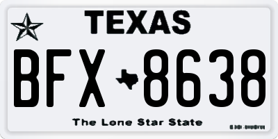 TX license plate BFX8638