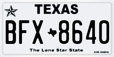 TX license plate BFX8640