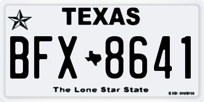 TX license plate BFX8641