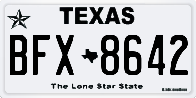 TX license plate BFX8642