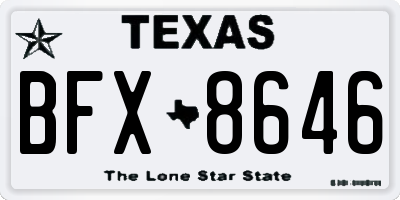 TX license plate BFX8646