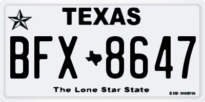 TX license plate BFX8647