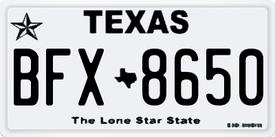 TX license plate BFX8650