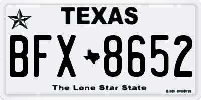 TX license plate BFX8652