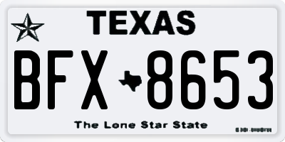 TX license plate BFX8653