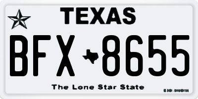 TX license plate BFX8655