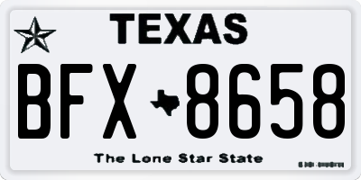 TX license plate BFX8658