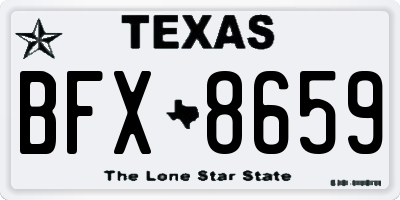 TX license plate BFX8659