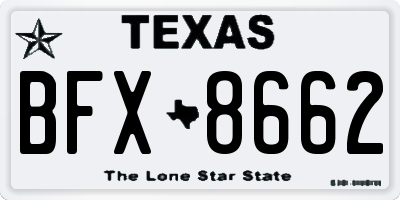 TX license plate BFX8662
