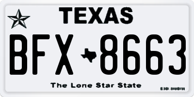 TX license plate BFX8663