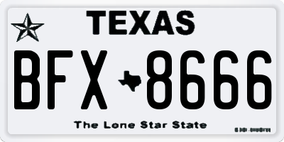 TX license plate BFX8666