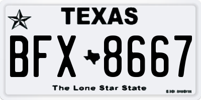 TX license plate BFX8667
